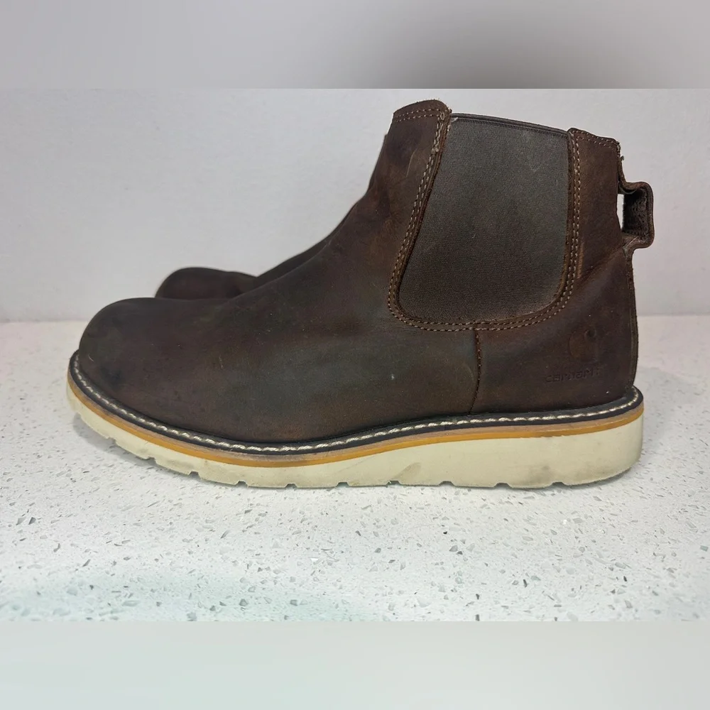 Carhartt Chelsea Wedge Boot Brown Oil Tanned Leather Slip On Men’s Size 12 - Picture 7 of 10
